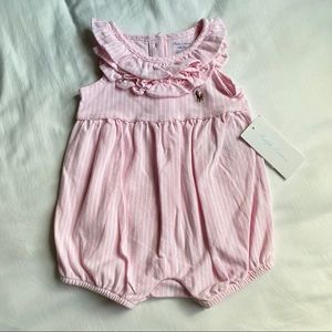 [NWT] Pink/White Striped Ralph Lauren Romper
